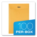 Quality Park Clasp Envelope, 28 lb Bond Weight Kraft, #63, Square Flap, Clasp/Gummed Closure, 6.5 x 9.5, Brown Kraft, 100/Box (37863)
