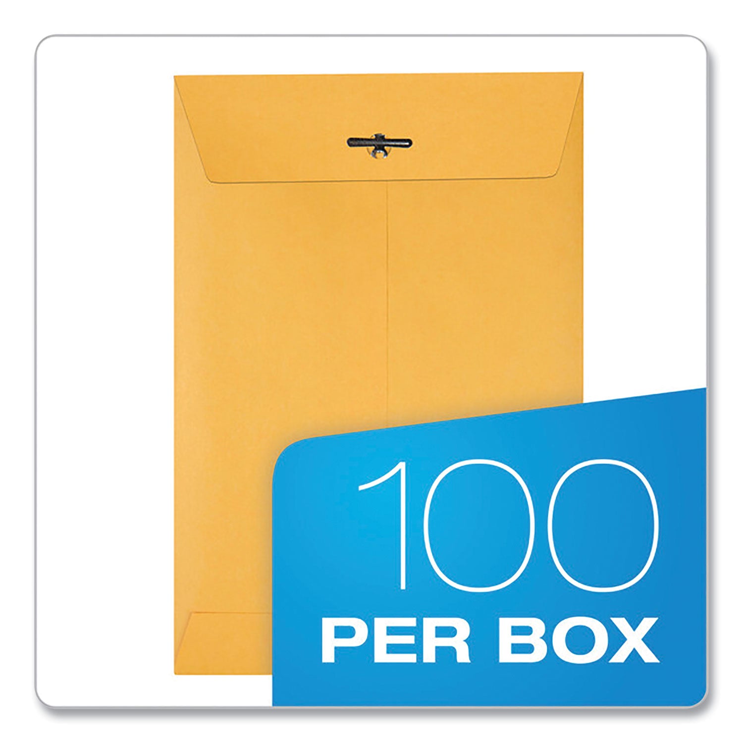 Quality Park Clasp Envelope, 28 lb Bond Weight Kraft, #63, Square Flap, Clasp/Gummed Closure, 6.5 x 9.5, Brown Kraft, 100/Box (37863)