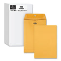 Quality Park Clasp Envelope, 28 lb Bond Weight Kraft, #63, Square Flap, Clasp/Gummed Closure, 6.5 x 9.5, Brown Kraft, 100/Box (37863)