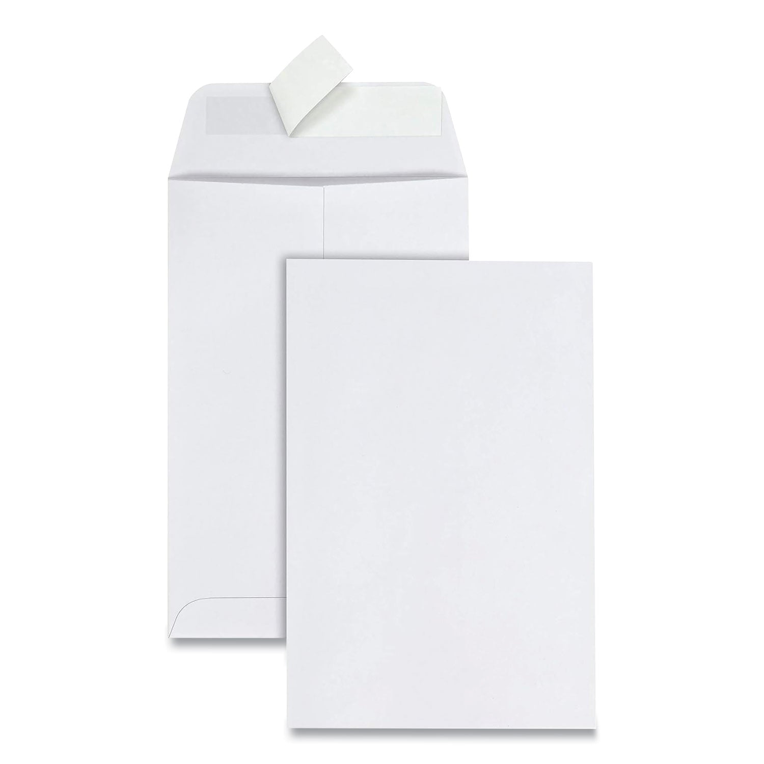 Quality Park Redi-Strip Catalog Envelope, #1, Cheese Blade Flap, Redi-Strip Adhesive Closure, 6 x 9, White, 100/Box (44182)