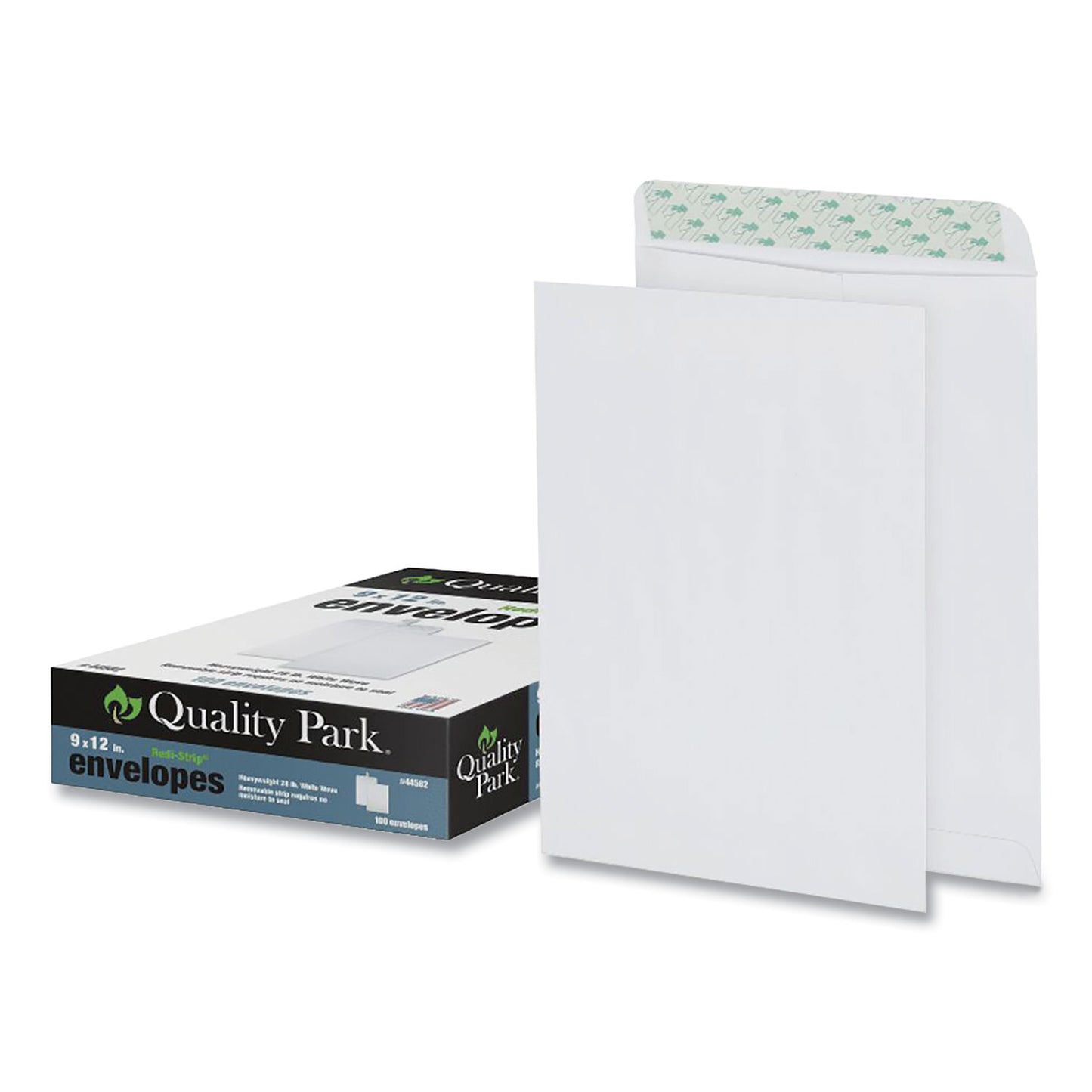 Quality Park Redi-Strip Catalog Envelope, #10 1/2, Cheese Blade Flap, Redi-Strip Adhesive Closure, 9 x 12, White, 100/Box (44582)
