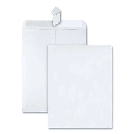 Quality Park Redi-Strip Catalog Envelope, #13 1/2, Cheese Blade Flap, Redi-Strip Adhesive Closure, 10 x 13, White, 100/Box (44782)
