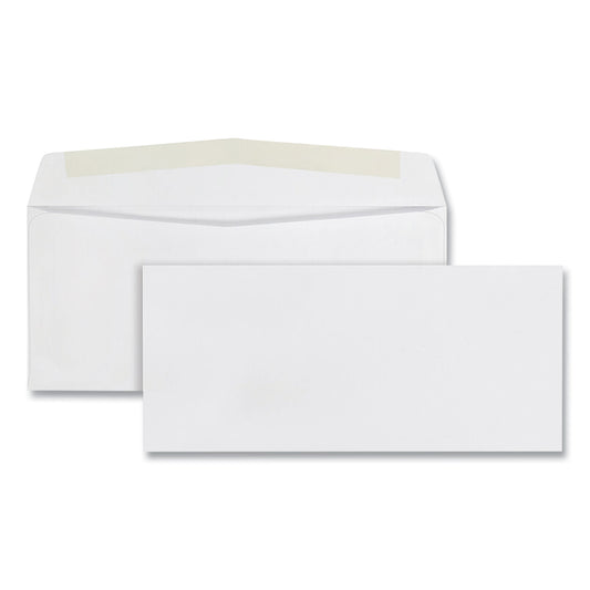 Quality Park Business Envelope, #10, Commercial Flap, Side Seam, Gummed Closure, 24 lb Bond Weight Paper, 4.13 x 9.5, White, 500/Box (90020)
