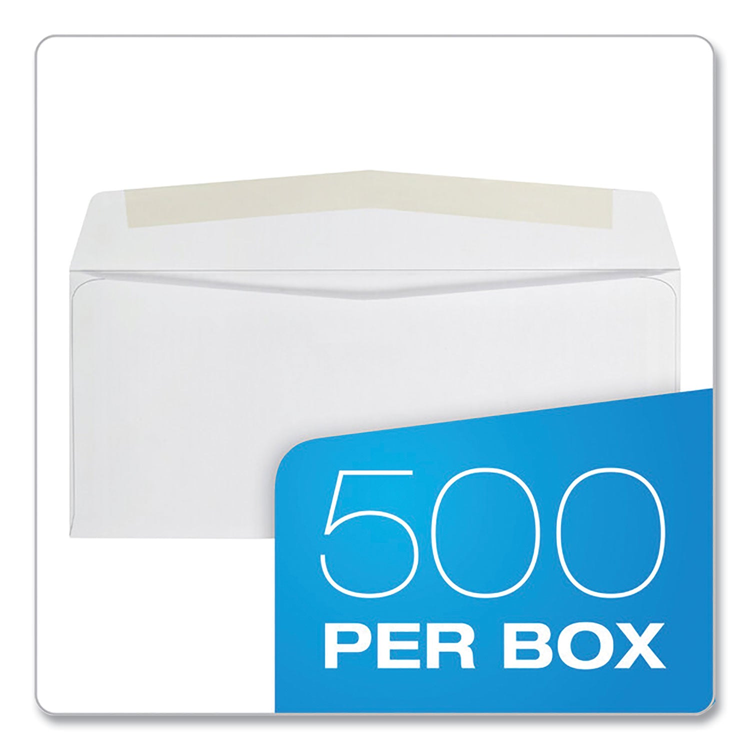 Quality Park Business Envelope, #10, Commercial Flap, Side Seam, Gummed Closure, 24 lb Bond Weight Paper, 4.13 x 9.5, White, 500/Box (90020)