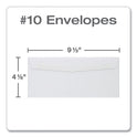 Quality Park Business Envelope, #10, Commercial Flap, Side Seam, Gummed Closure, 24 lb Bond Weight Paper, 4.13 x 9.5, White, 500/Box (90020)