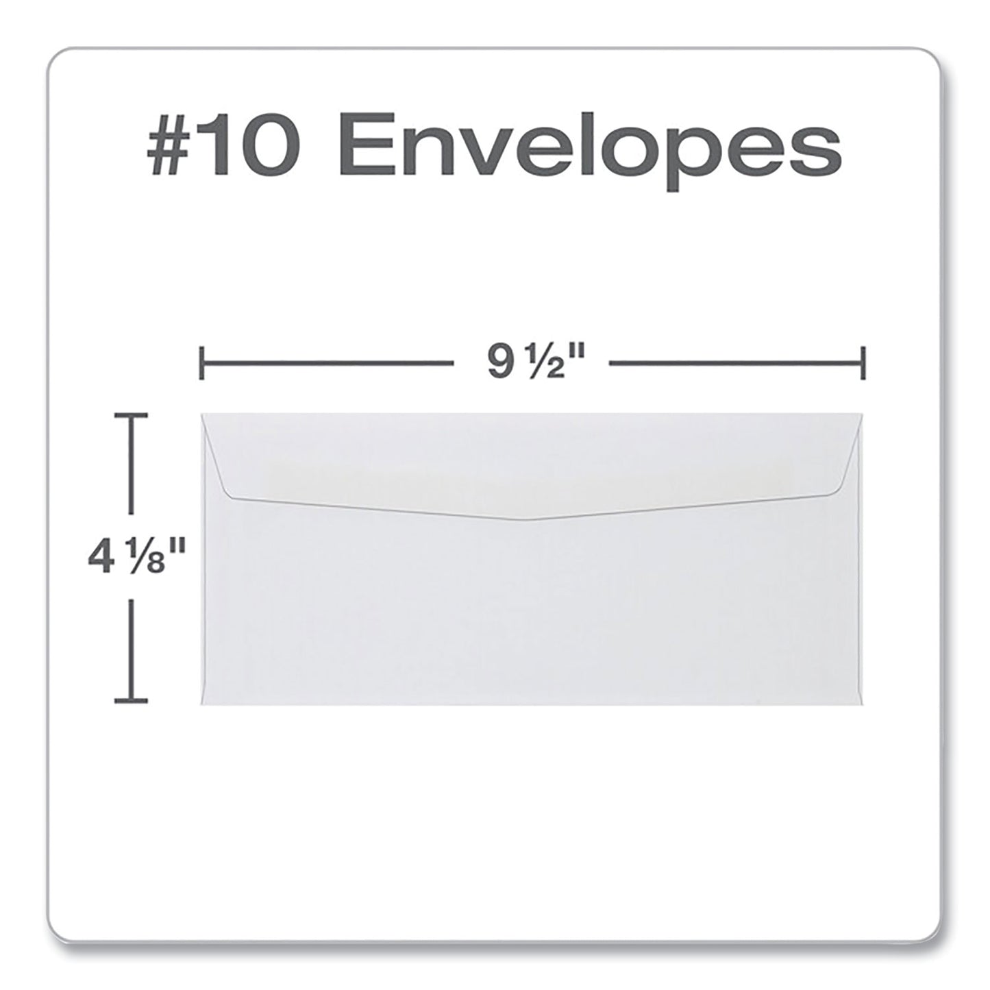 Quality Park Business Envelope, #10, Commercial Flap, Side Seam, Gummed Closure, 24 lb Bond Weight Paper, 4.13 x 9.5, White, 500/Box (90020)