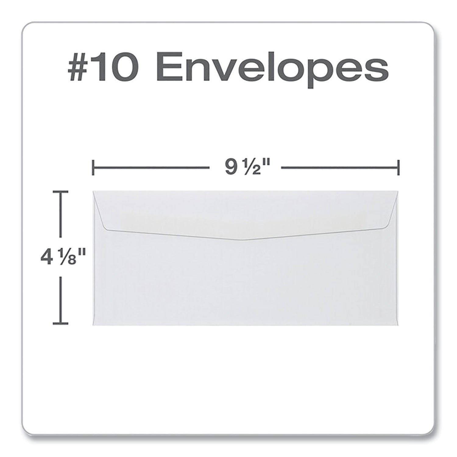 Quality Park Business Envelope, #10, Commercial Flap, Side Seam, Gummed Closure, 24 lb Bond Weight Paper, 4.13 x 9.5, White, 500/Box (90020)