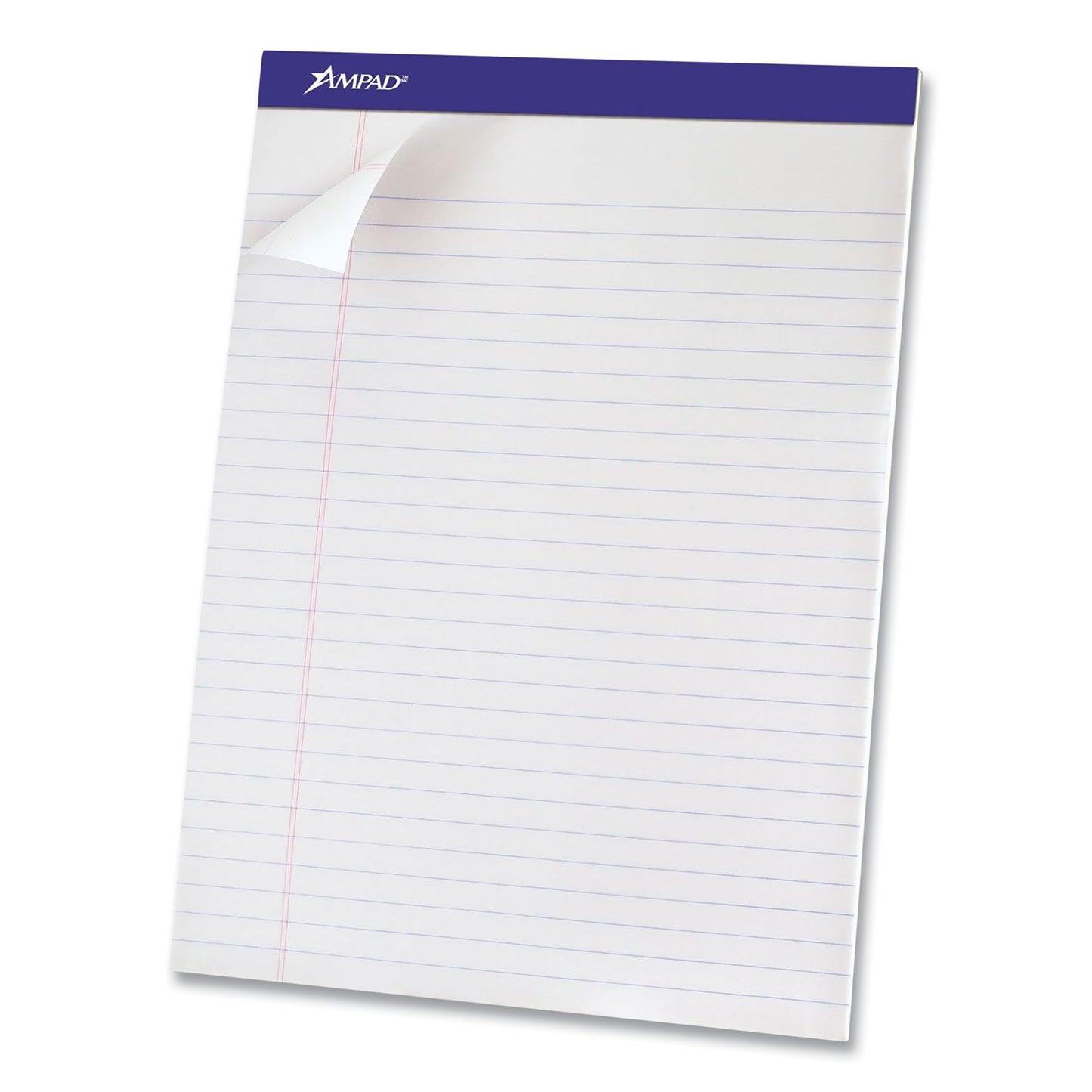 Ampad Perforated Writing Pads, Wide/Legal Rule, 50 White 8.5 x 11.75 Sheets, Dozen (20320)