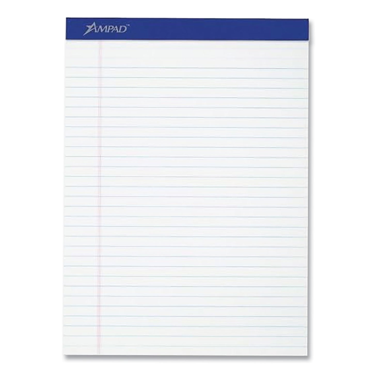 Ampad Perforated Writing Pads, Wide/Legal Rule, 50 White 8.5 x 11.75 Sheets, Dozen (20320)