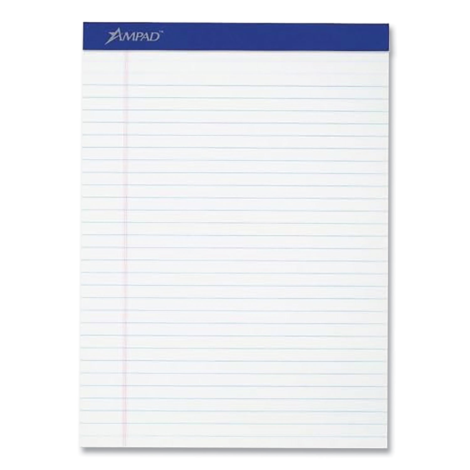 Ampad Perforated Writing Pads, Wide/Legal Rule, 50 White 8.5 x 11.75 Sheets, Dozen (20320)