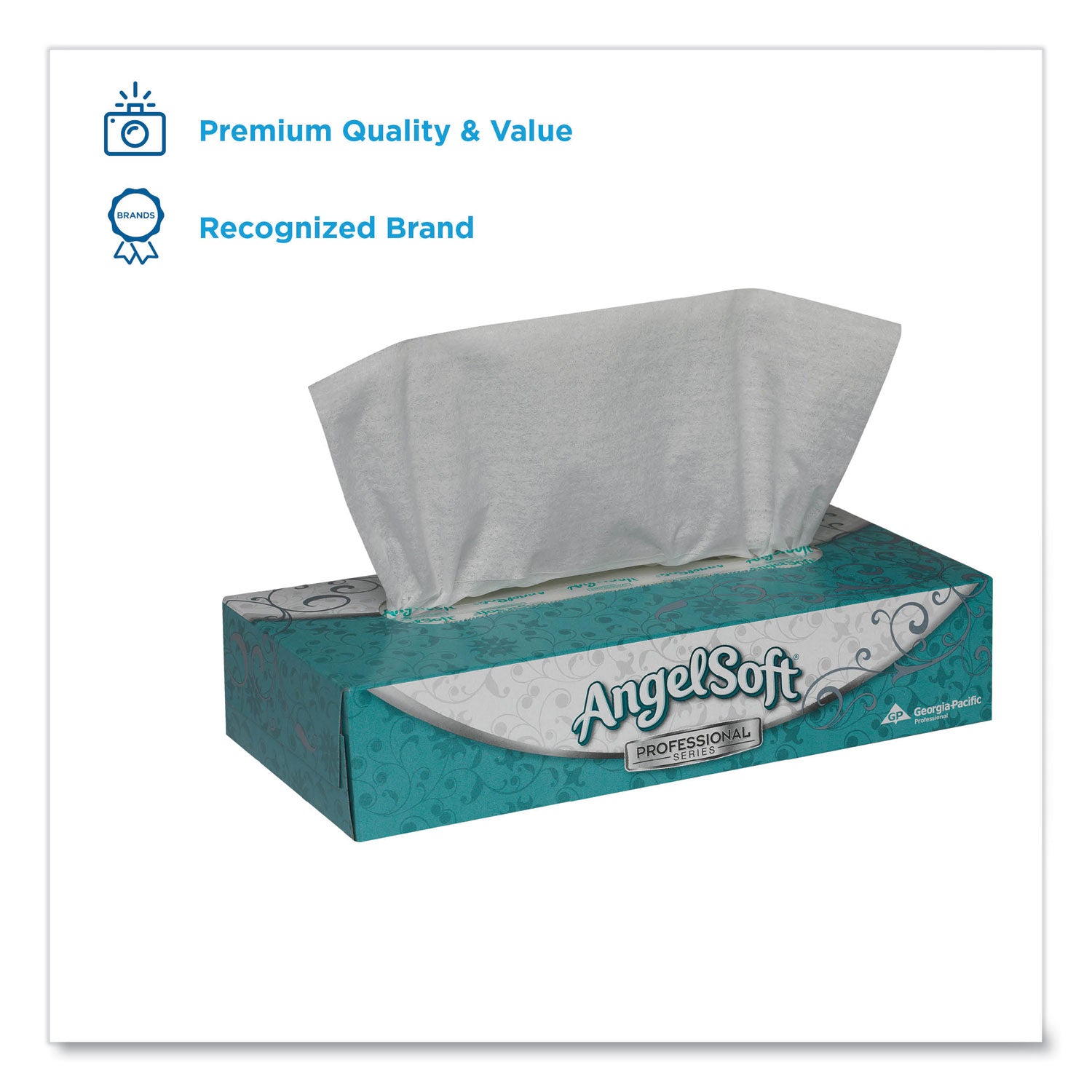 Georgia Pacific Professional Premium Facial Tissue, 2-Ply, White, Flat Box, 100 Sheets/Box (48580BX)