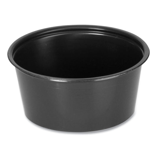 Fabri-Kal Portion Cups, 2 oz, Black, 2,500/Carton (PPC200B)