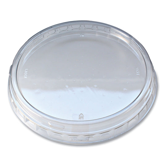 Fabri-Kal Recycleware Round Deli Container Lids, Flat Outer Fit, Clear, Plastic, 500/Carton (LRDOF)