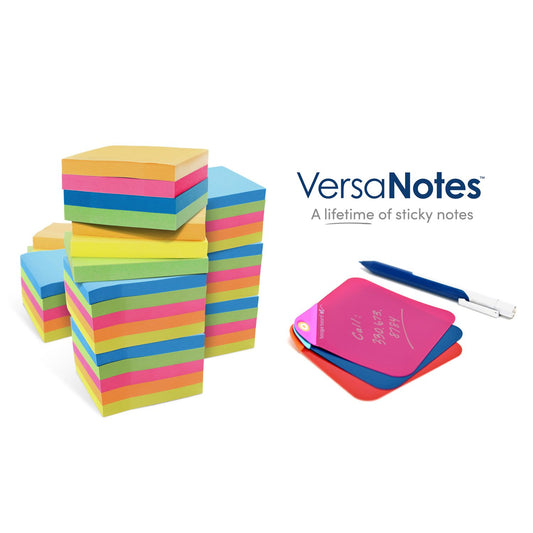 Boogie Board VersaNotes Starter Pack Reusable Notes, 4 x 6, Three Assorted Color Notes Plus Pen (VN20M60001)