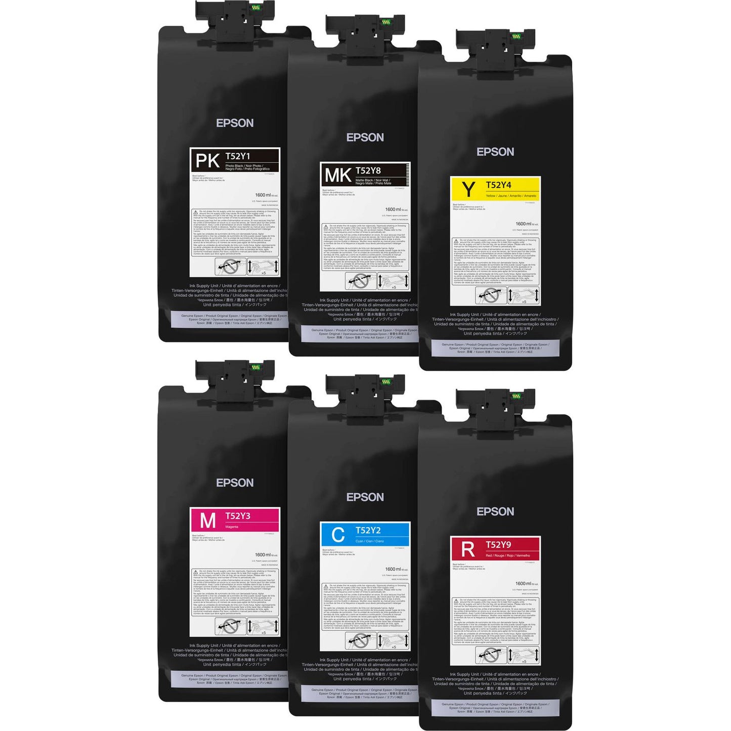 Epson T52YM20 (T52YM) High-Capacity Ink, Photo Black/Matte Black/Cyan/Magenta/Yellow/Red