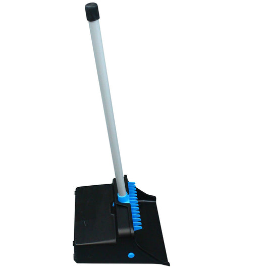 Impact LobbyMaster Plastic Dust Pan, 11.72" Wide, 31" PVC Handle, Blue/Black (T001301)