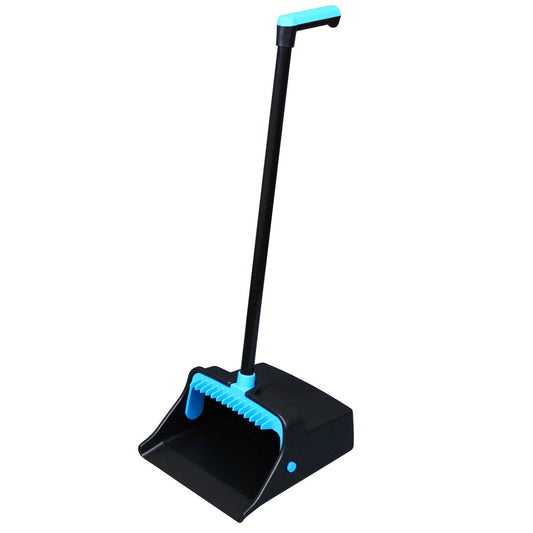 Impact LobbyMaster Plastic Dust Pan, 12.32" Wide, 31.84" Aluminum Handle, Blue/Black, 6/Carton (T001101)