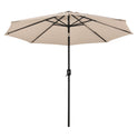 Global Industrial Outdoor Umbrella with Tilt Mechanism, 102" Span, 94" Long, Tan Canopy, Black Handle (262071)