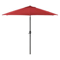 Global Industrial Outdoor Umbrella with Tilt Mechanism, 102" Span, 94" Long, Red Canopy, Black Handle (262070)