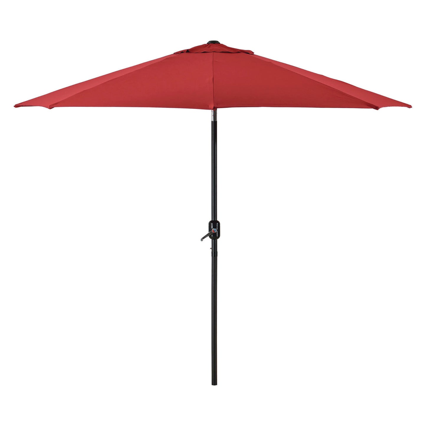 Global Industrial Outdoor Umbrella with Tilt Mechanism, 102" Span, 94" Long, Red Canopy, Black Handle (262070)