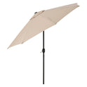 Global Industrial Outdoor Umbrella with Tilt Mechanism, 102" Span, 94" Long, Tan Canopy, Black Handle (262071)