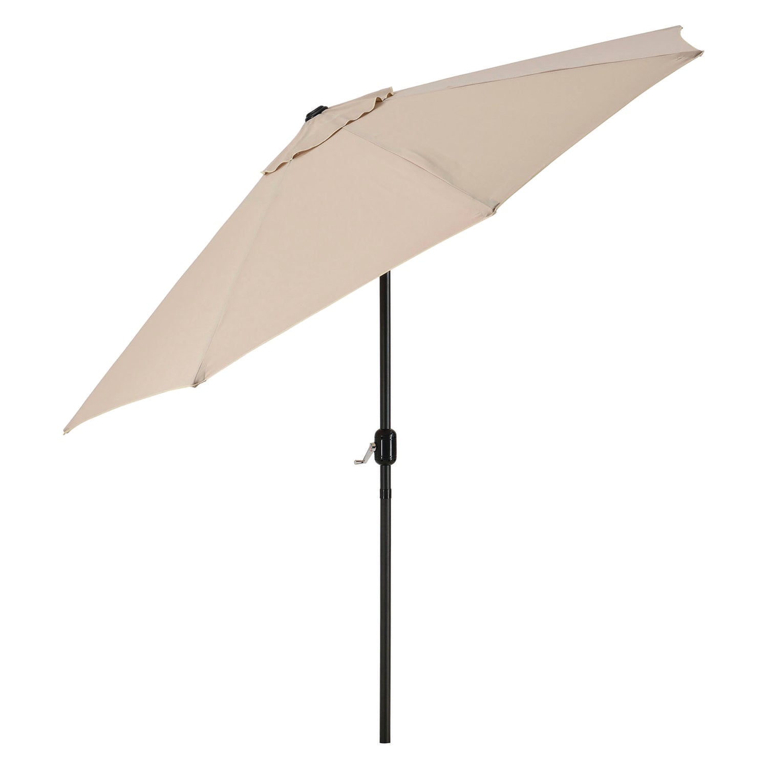 Global Industrial Outdoor Umbrella with Tilt Mechanism, 102" Span, 94" Long, Tan Canopy, Black Handle (262071)