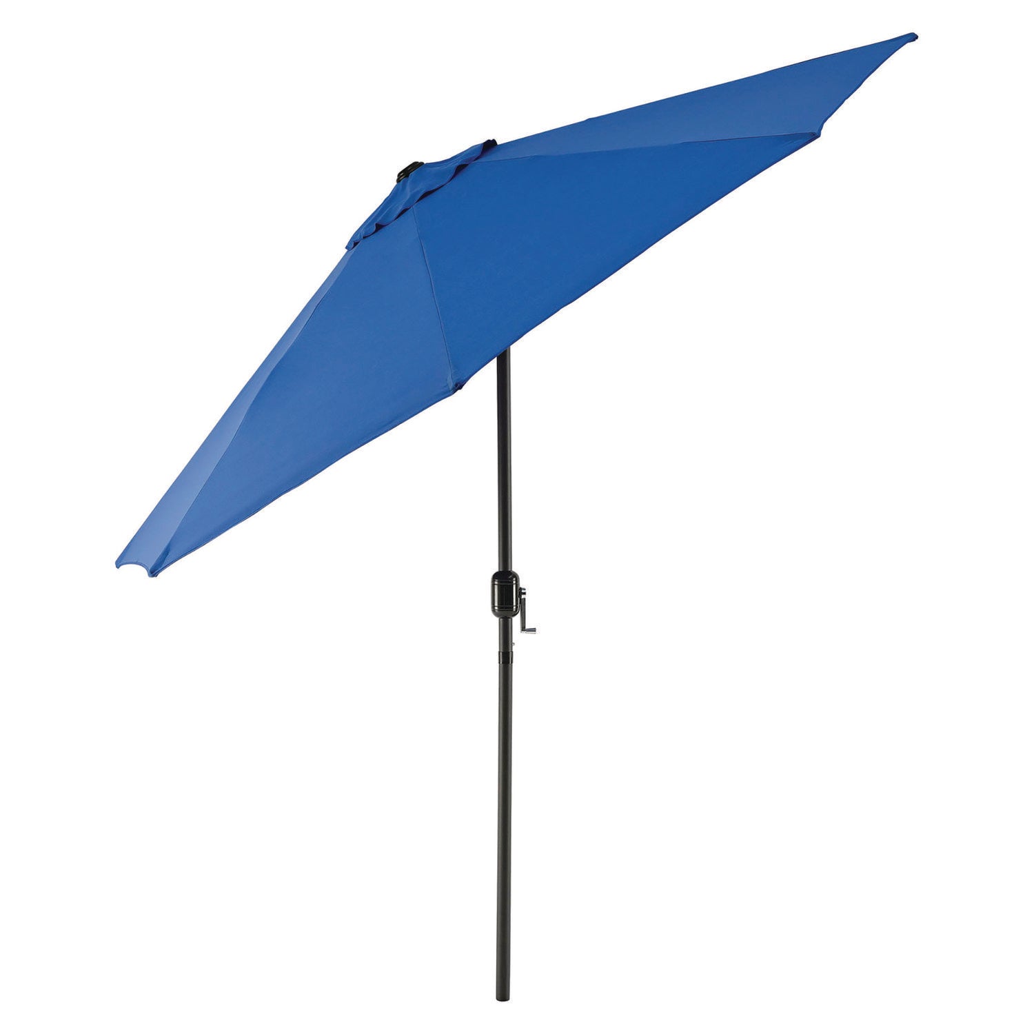 Global Industrial Outdoor Umbrella with Tilt Mechanism, 102" Span, 94" Long, Blue Canopy, Black Handle (436970)