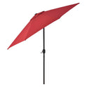 Global Industrial Outdoor Umbrella with Tilt Mechanism, 102" Span, 94" Long, Red Canopy, Black Handle (262070)