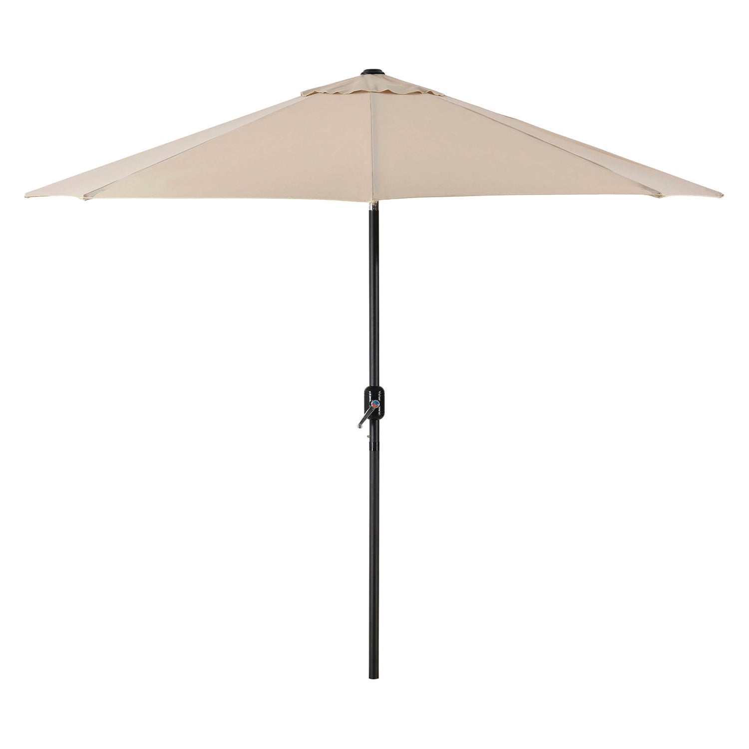 Global Industrial Outdoor Umbrella with Tilt Mechanism, 102" Span, 94" Long, Tan Canopy, Black Handle (262071)