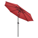 Global Industrial Outdoor Umbrella with Tilt Mechanism, 102" Span, 94" Long, Red Canopy, Black Handle (262070)