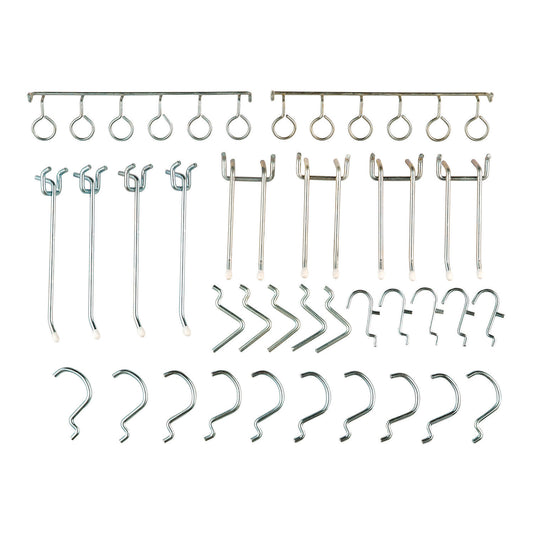 Global Industrial Pegboard Hooks, 30-Piece Assorted Hooks, Steel (606968)