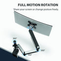 Eureka Single Monitor Arm, For 32" Monitors, 90 deg Rotation, 35 deg Tilt, 360 deg Pan, Black, Supports 17.6 lbs (MA0212P)