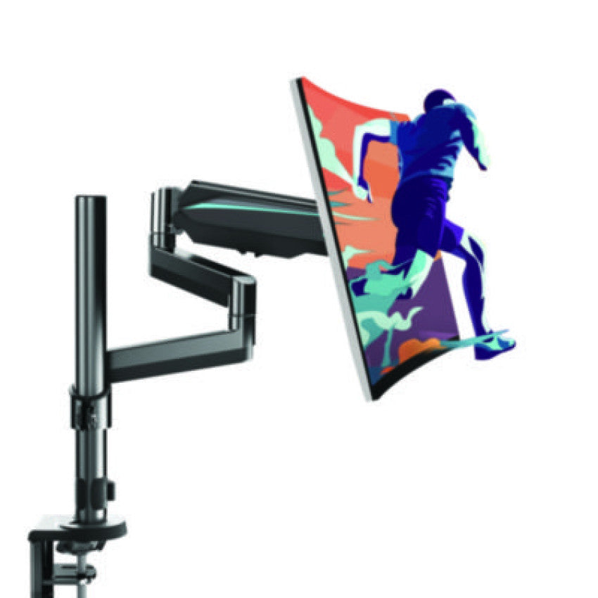 Eureka Single Monitor Arm, For 32" Monitors, 90 deg Rotation, 35 deg Tilt, 360 deg Pan, Black, Supports 17.6 lbs (MA0212P)