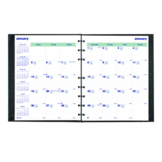 Blueline Plan and Link Monthly Planner, 9.25" x 7.25", Black Cover, 16-Months: Sept 2024 to Dec 2025 (C1200C81)