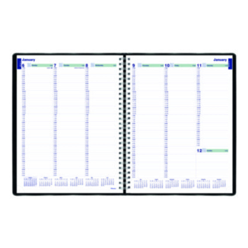 Blueline Plan and Link Weekly Appointment Planner, 11" x 9.06", Black Cover, 12-Month (Jan to Dec): 2025 (C595081T)