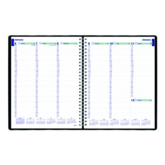 Blueline Plan and Link Weekly Appointment Planner, 11" x 9.06", Black Cover, 12-Month (Jan to Dec): 2025 (C595081T)