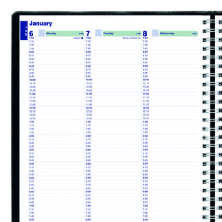 Blueline Plan and Link Weekly Appointment Planner, 11" x 9.06", Black Cover, 12-Month (Jan to Dec): 2025 (C595081T)