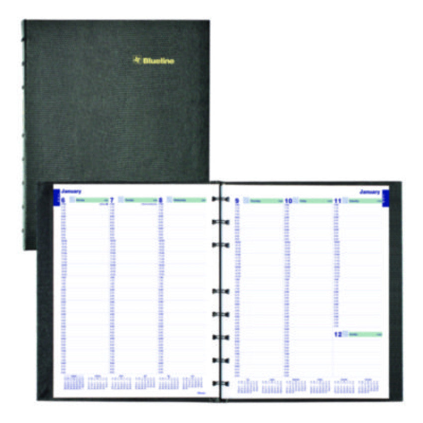 Blueline Plan and Link Weekly Appointment Planner, 9.25" x 7.25", Black Cover, 12-Month (Jan to Dec): 2025 (C5275C81)