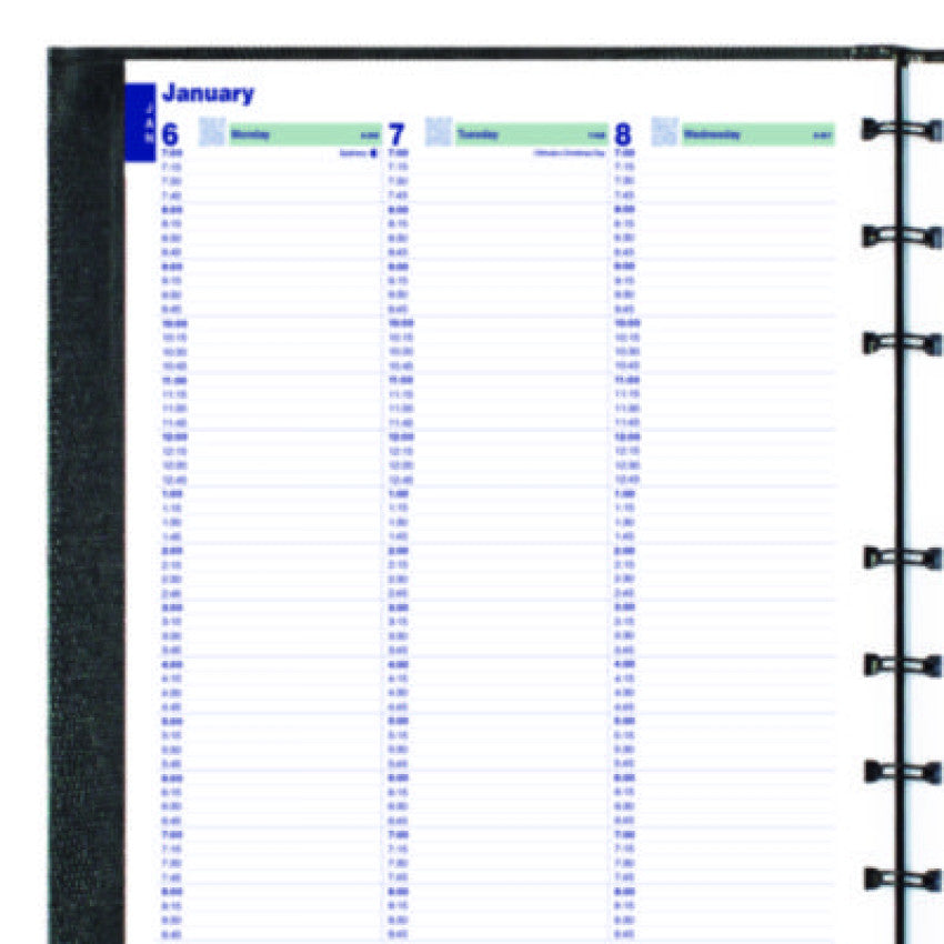 Blueline Plan and Link Weekly Appointment Planner, 9.25" x 7.25", Black Cover, 12-Month (Jan to Dec): 2025 (C5275C81)