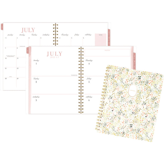 Cambridge Leah Bisch Academic Year Weekly/Monthly Planner, Floral Artwork, 11" x 9.25", Multicolor Cover, 12-Month: July 2024-June 2025 (LB33905A)