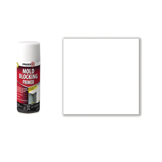 Zinsser Mold Blocking Primer Spray, Interior/Exterior, Flat White, 13 oz Aerosol Can, 6/Carton (287512)