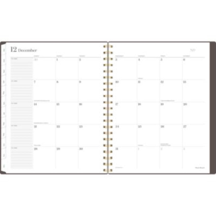 Cambridge Workstyle Monthly Poly Planner, Geometric Artwork, 11 x 8.5, Java Brown/Gold Cover, 12-Month (Jan to Dec): 2025 (160690004)