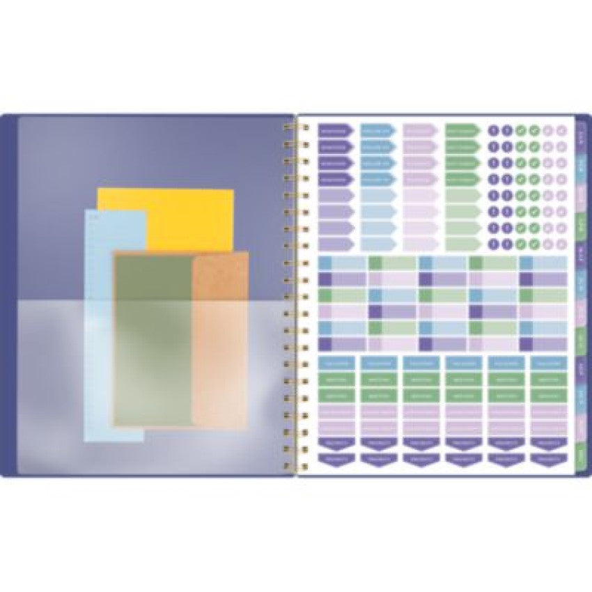 AT-A-GLANCE Badge Geo Weekly/Monthly Planner, 11 x 9.25, Purple/Gold Cover, 13-Month (Jan to Jan): 2025 to 2026 (1722G905)