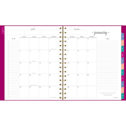 AT-A-GLANCE Harmony Weekly/Monthly Poly Planner, 8.88 x 7.69, Purple/Gold Cover, 13-Month (Jan to Jan): 2025 to 2026 (109980556)