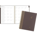 Cambridge Workstyle Monthly Poly Planner, Geometric Artwork, 11 x 8.5, Java Brown/Gold Cover, 12-Month (Jan to Dec): 2025 (160690004)
