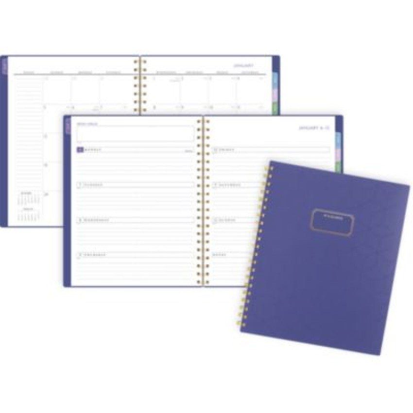 AT-A-GLANCE Badge Geo Weekly/Monthly Planner, 11 x 9.25, Purple/Gold Cover, 13-Month (Jan to Jan): 2025 to 2026 (1722G905)