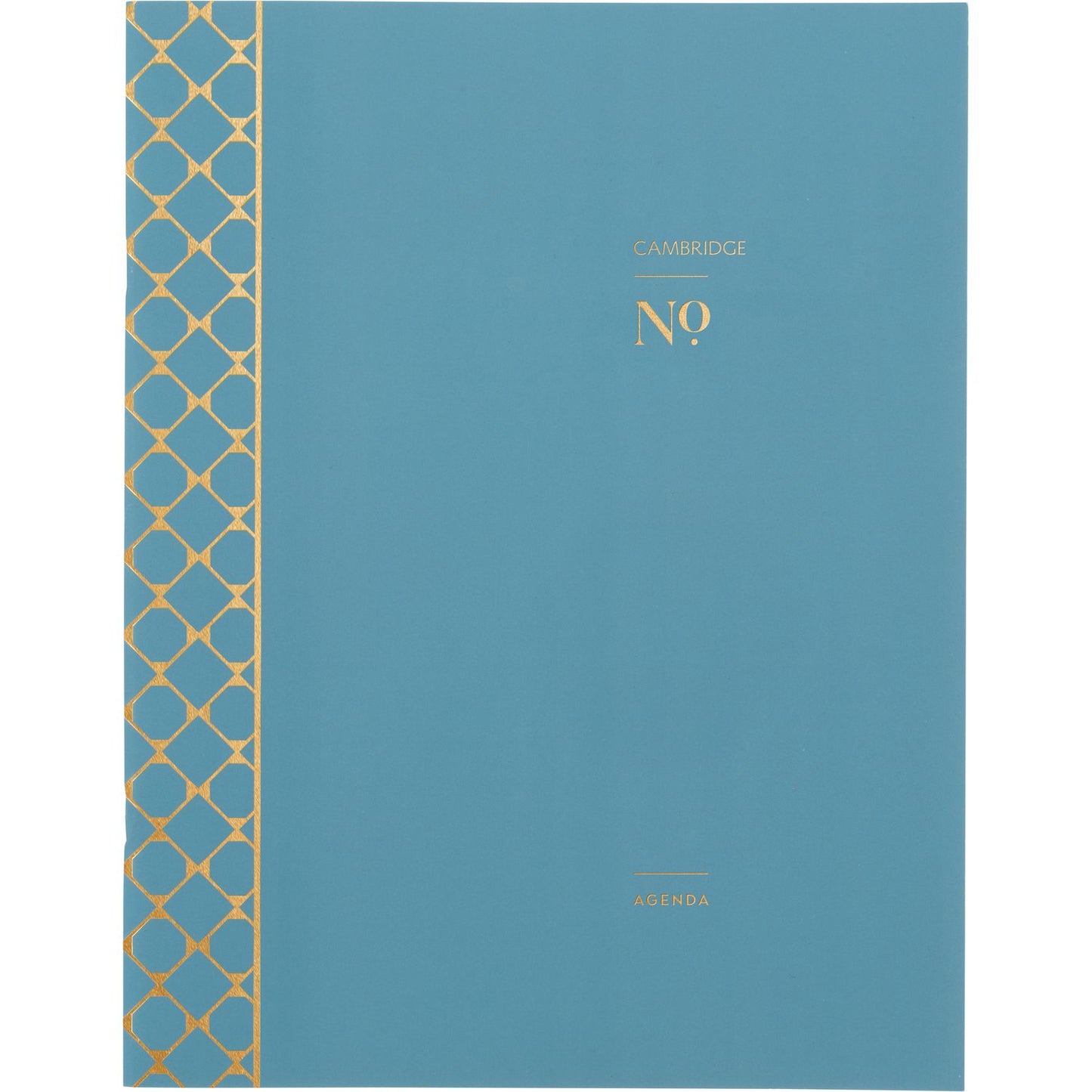 Cambridge Workstyle Monthly Stitched Planner, Geometric Artwork, 11 x 8.5, Seaside Blue/Gold Cover, 12-Month (Jan to Dec): 2025 (160609112)