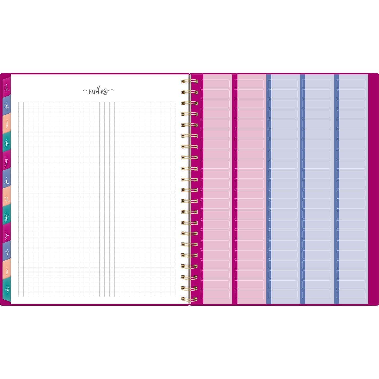 AT-A-GLANCE Harmony Weekly/Monthly Poly Planner, Weekly: Vertical Format, 11 x 9.38, Purple/Gold Cover, 13-Month (Jan to Jan): 2025-2026 (109990556)