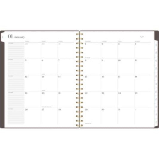 Cambridge Workstyle Monthly Poly Planner, Geometric Artwork, 11 x 8.5, Java Brown/Gold Cover, 12-Month (Jan to Dec): 2025 (160690004)