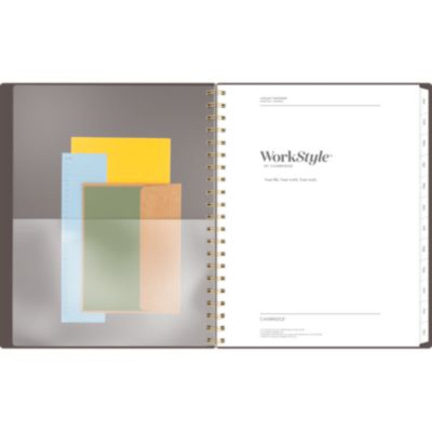 Cambridge Workstyle Monthly Poly Planner, Geometric Artwork, 11 x 8.5, Java Brown/Gold Cover, 12-Month (Jan to Dec): 2025 (160690004)